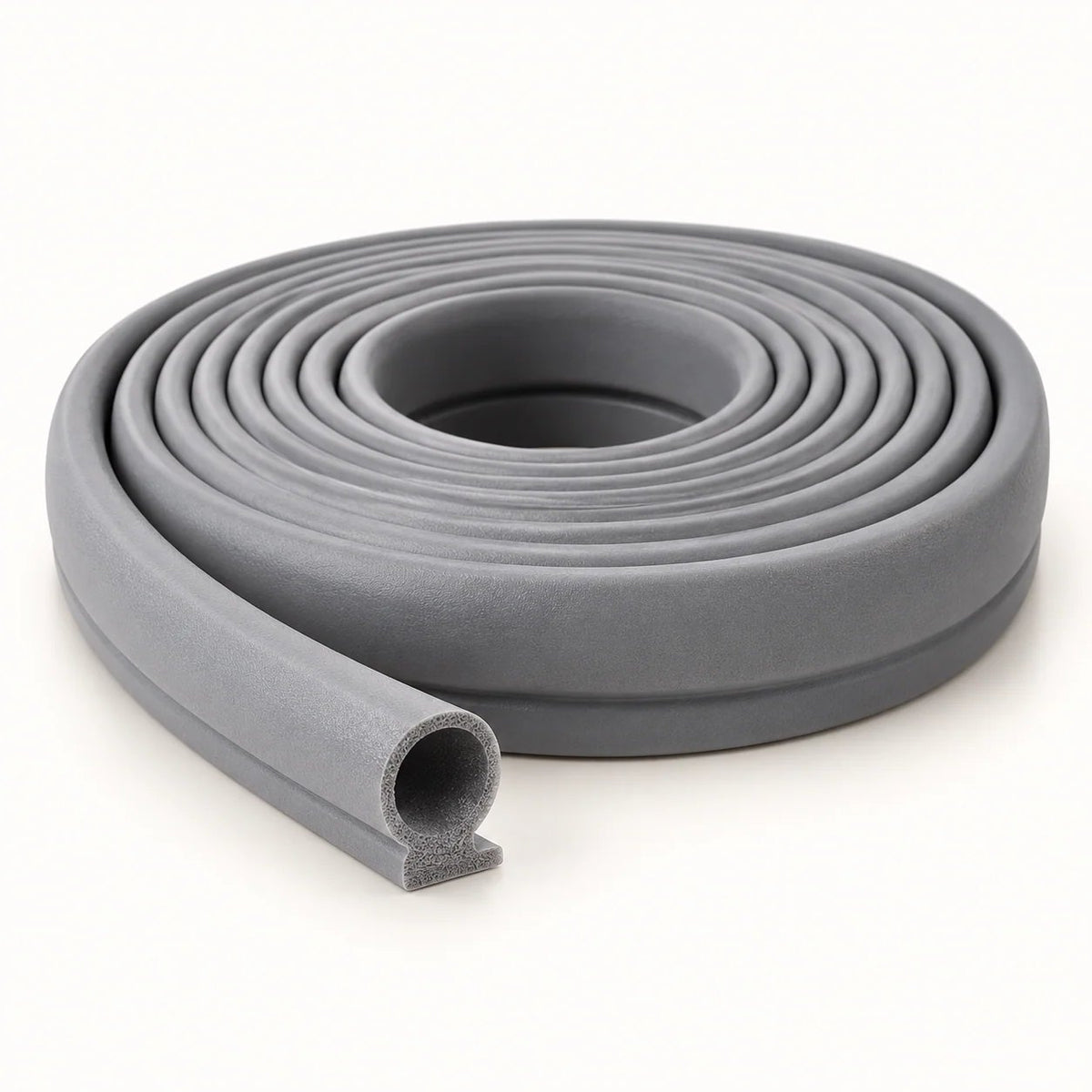 OATVANE P-type weather seal roll in grey with P-profile cross-section