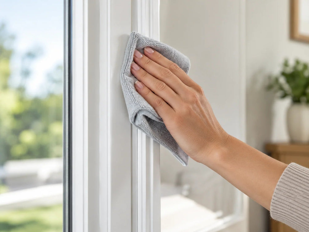 Cleaning the window frame before installing the seal